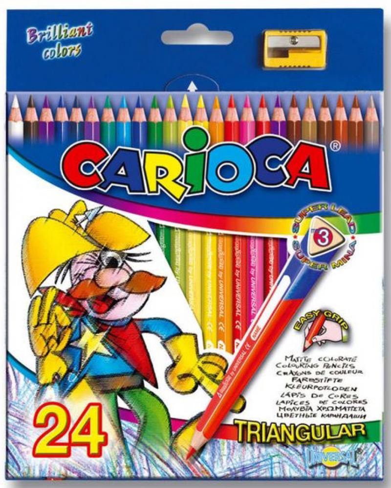 

Набор цветных карандашей Universal Carioca Triangular 24 шт 42516/24 + точилка 42516/24