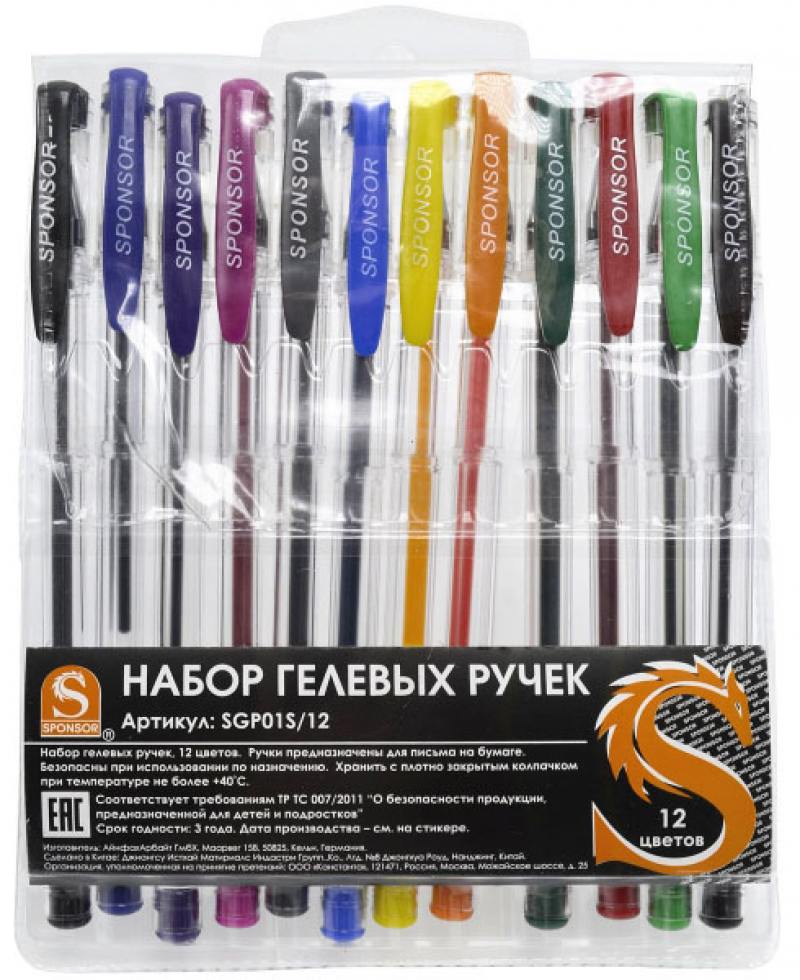 

Набор гелевых ручек SPONSOR SGP01S/12 12 шт разноцветный SGP01S/12