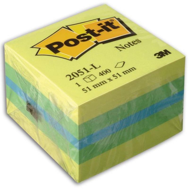

Бумага для заметок с липким слоем POST-IT, 51х51 мм, мини-куб лимон, 400 листов 2051-L**