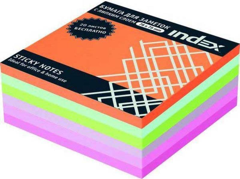 

Бумага с липким слоем Index 300 листов 76х75 мм многоцветный РАДУГА I443810