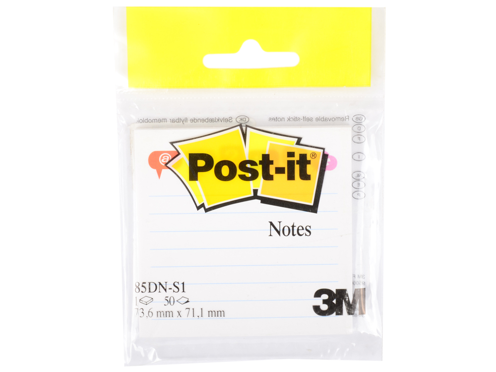 

Блокнот с липким слоем POST-IT, 74х71мм, белый с рисунком в ассортименте, 50 л. 85DN-S1