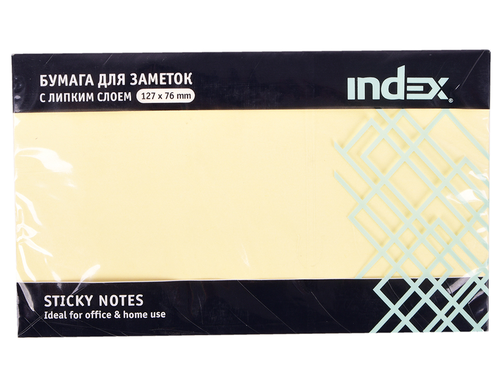 

Бумага с липким слоем Index 100 листов 125х75 мм желтый I435601
