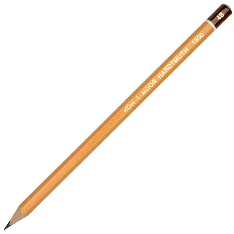 

Карандаш чернографитный Koh-i-Noor 1500 4B деревянный лакированный корпус 1500 4B