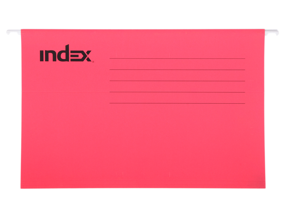 

Подвесная папка INDEX, FOOLSCAP, 412х240мм, красная, с табулятором ISF02/FC/RD