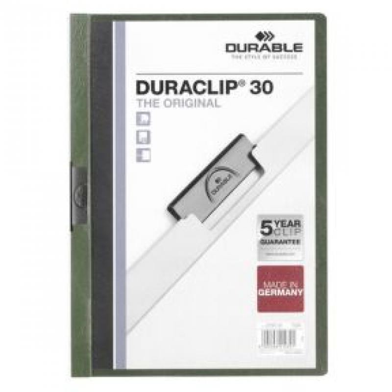 

Папка DURACLIP ORIGINAL 30 с клипом, верхний лист прозрачный, зеленая, на 30 листов
