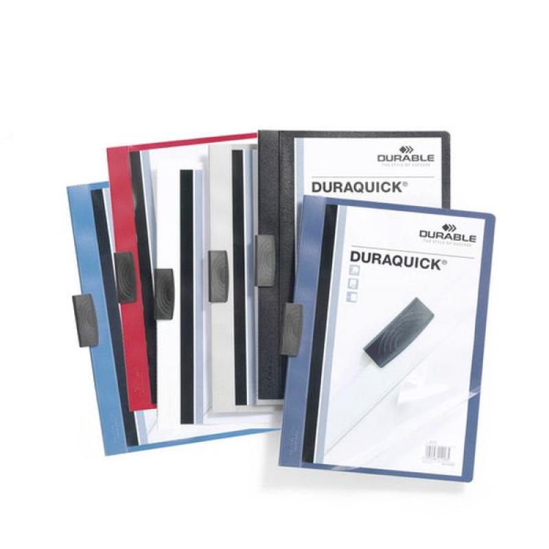 

Папка DURAQUICK, черная, с прозрачным верхним листом и клипом, на 20 листов