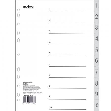 

Разделитель пластиковый, цифровой (1-10), А4 IND112