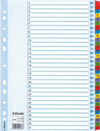 

Разделитель Mylar картонный, цветной, А4, цифровой 1 - 31 разделов 100164
