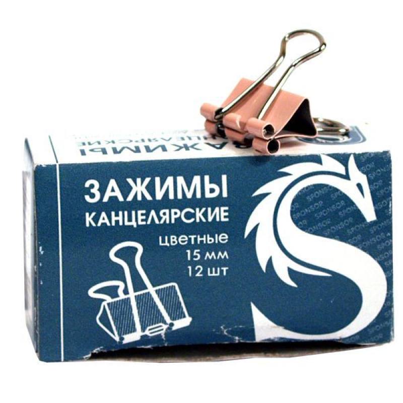 

Зажим для бумаг, 15 мм, цветной SBC15C