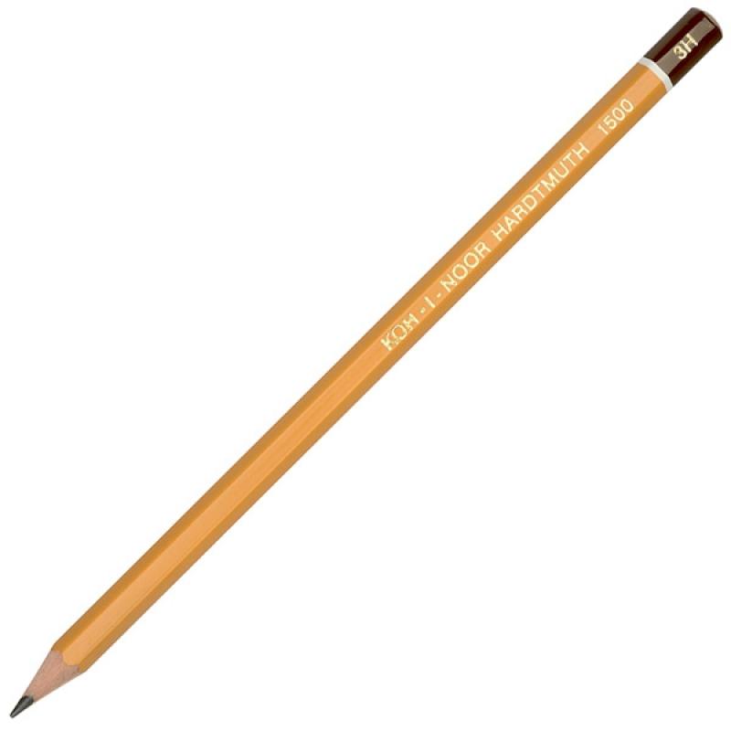 

Карандаш чернографитный Koh-i-Noor 1500 3H деревянный лакированный корпус 1500 3H