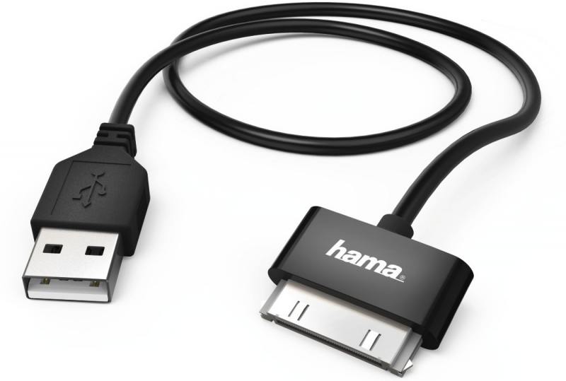

Кабель Hama H-93577 USB-iPhone 30 pins для 3G/3G S/4/4S 1м черный