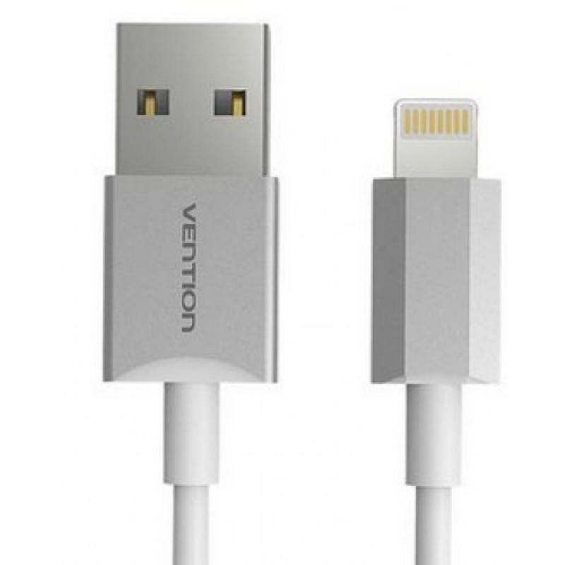 Кабель Vention USB 2.0 AM-Lightning 8M для iPad/iPhone 5/6 серебристый VAI-C02-W100