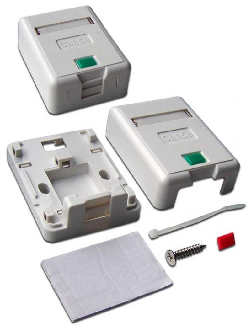 

Коробка Lanmaster LAN-SA1/S-WH Keystone RJ45 кат.5e белый