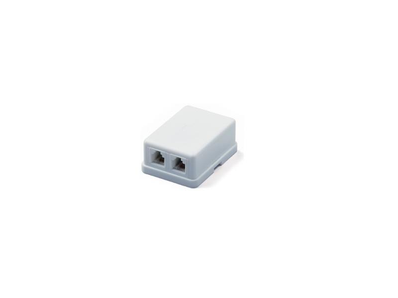

Розетка телефонная Hyperline SB-2-6P4C-C2-WH RJ-12 (6P4C) двойная внешняя белый