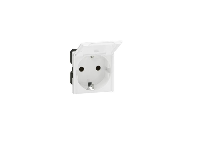 

Розетка Legrand Mosaic 2К+З с крышкой и авт.клеммами 2 модуля антибактериальная 77219
