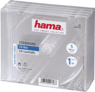 

Бокс для дисков HAMA для 1 CD прозрачный 5шт H-44748