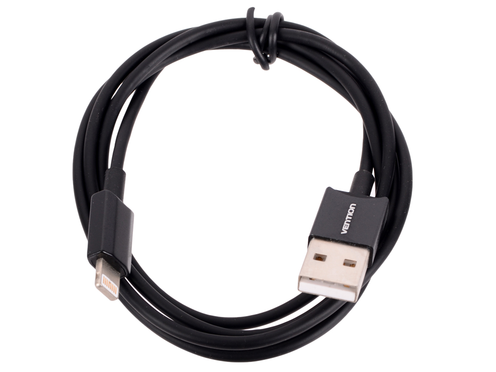 Кабель Vention USB 2.0 AM-Lightning 8M для iPad/iPhone 5/6 черный VAI-C02-B100