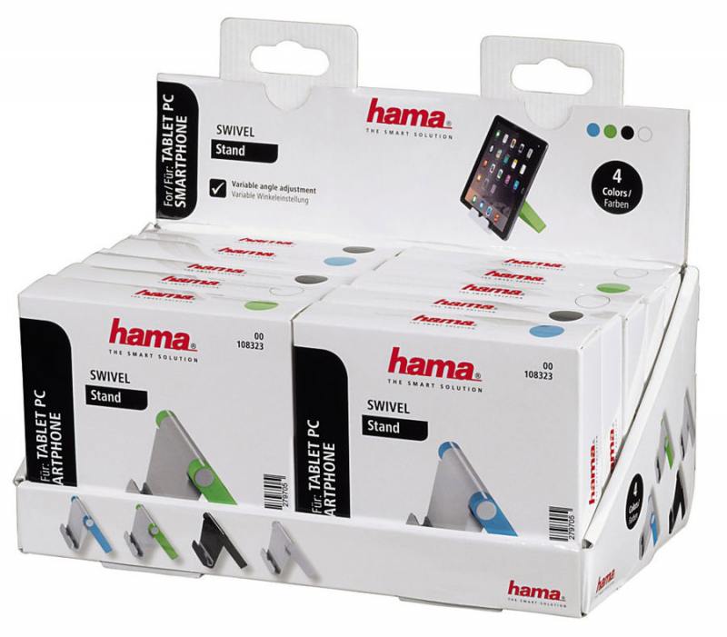 

Держатель Hama Swivel 00108323 для телефона черный/голубой/зеленый/белый