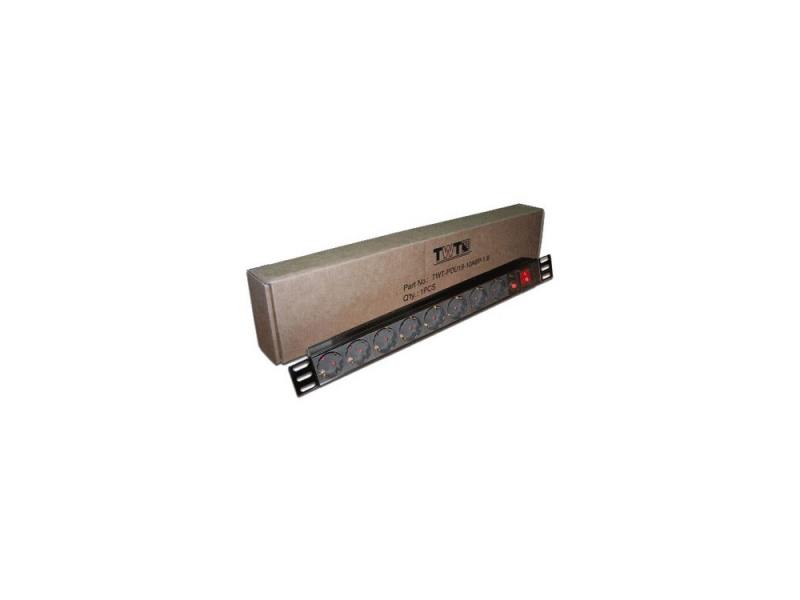 

Блок розеток Lanmaster TWT-PDU19-10A8P 8 розеток черный