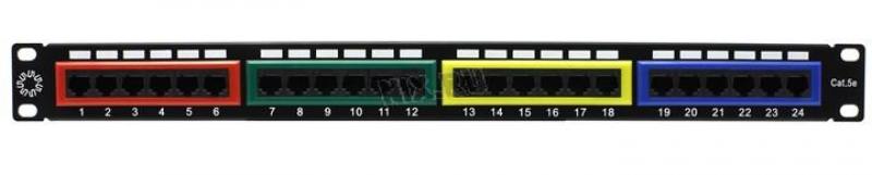 Патч-панель 5bites LY-PP5-09 UTP 5e кат., 24 порта с цветной маркировкой, Krone & 110, dual IDC, 1U,