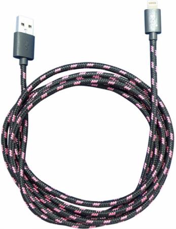 

Кабель PQI i-Cable i-Cable Mesh 90 черно-розовый 6PCT-008R0003A