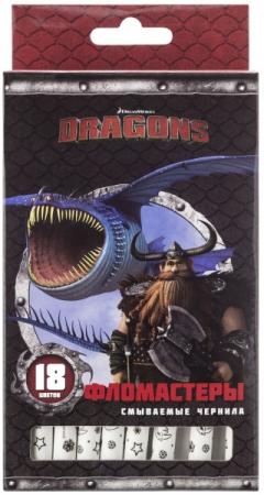 

Набор фломастеров Action! DRAGONS, 18 цв., картон с е/п, 2 диз., печать на корпусе