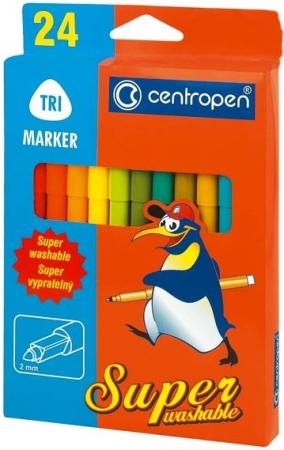 

Набор суперсмываемых фломастеров Centropen 24 цв., с европодвесом