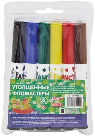 

Набор фломастеров Action! набор утолщенных фломастеров FANCY, 6 цветов, PVC, 2 диз.
