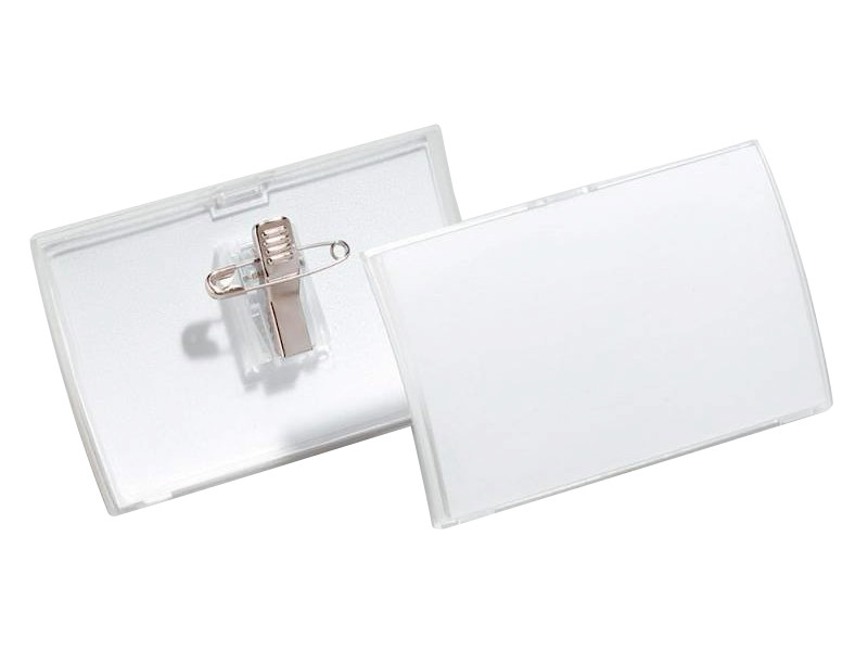 

Бейдж Durable Convex горизонтальный 75x40мм клип булавка 25шт 812419