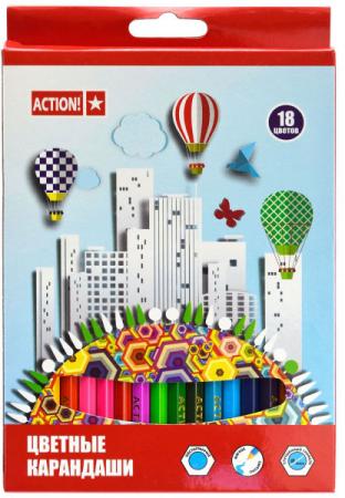 

Набор цветных карандашей Action! ACP360-18 18 шт