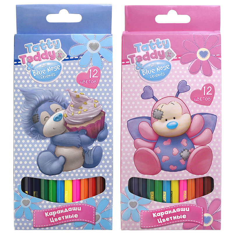 

Набор цветных карандашей Action! "Teddy and Blue Nose Friends" 12 шт в ассортименте