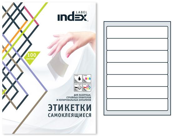 

Самоклеящиеся этикетки INDEX LABEL ф.A4, разм.192x38; 7 этикеток на листе (100 листов в упаковке)|1