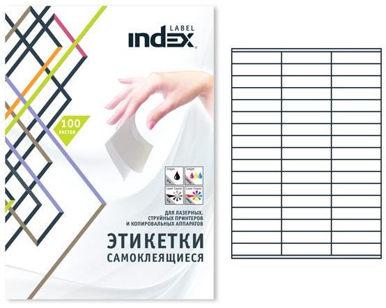 

Самоклеящиеся этикетки INDEX LABEL ф.A4, разм.70х16,9, 51 этикетка на листе (100 листов в упаковке)