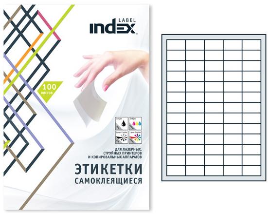 

Самоклеящиеся этикетки INDEX LABEL ф.A4, разм.38х21,2; 65 этикеток на листе (100листов в упаковке)|2