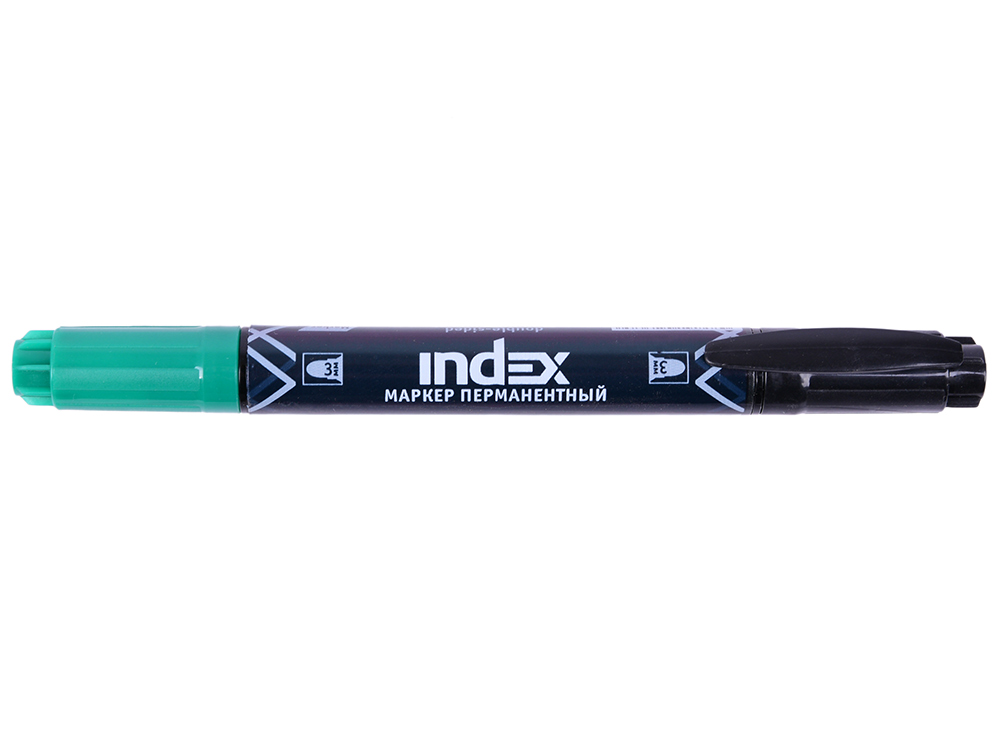 

Маркер перманентный Index двуцветный, двусторонний, черно-зеленый IMP101/BK-GN