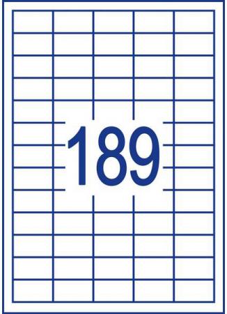 

Самоклеящиеся этикетки Index Label ф.A4, разм.25,4x10; 189 этикеток на листе (100 листов в упаковке