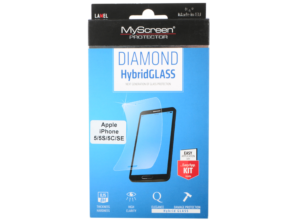 

пленка Защитная Lamel Гибридное стекло DIAMOND HybridGLASS EA Kit iPhone 5/5S/5C/SE