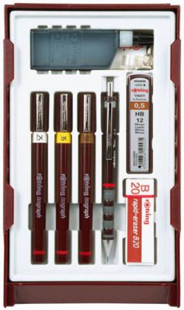 

Набор изографов Rotring College Set 0.20/0.40/0.80мм 3шт + карандаш Tikky 0.5 мм и 4 картриджа S0706