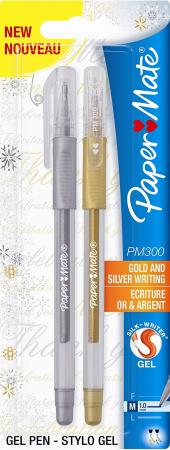 

Гелевая ручка Paper Mate PM 300, золотой\серебрянный, 2 шт в блист. PM-S0916420