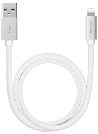 

Кабель Deppa Leather USB - 8-pin для Apple алюминий/экокожа MFI 1.2м белый 72267