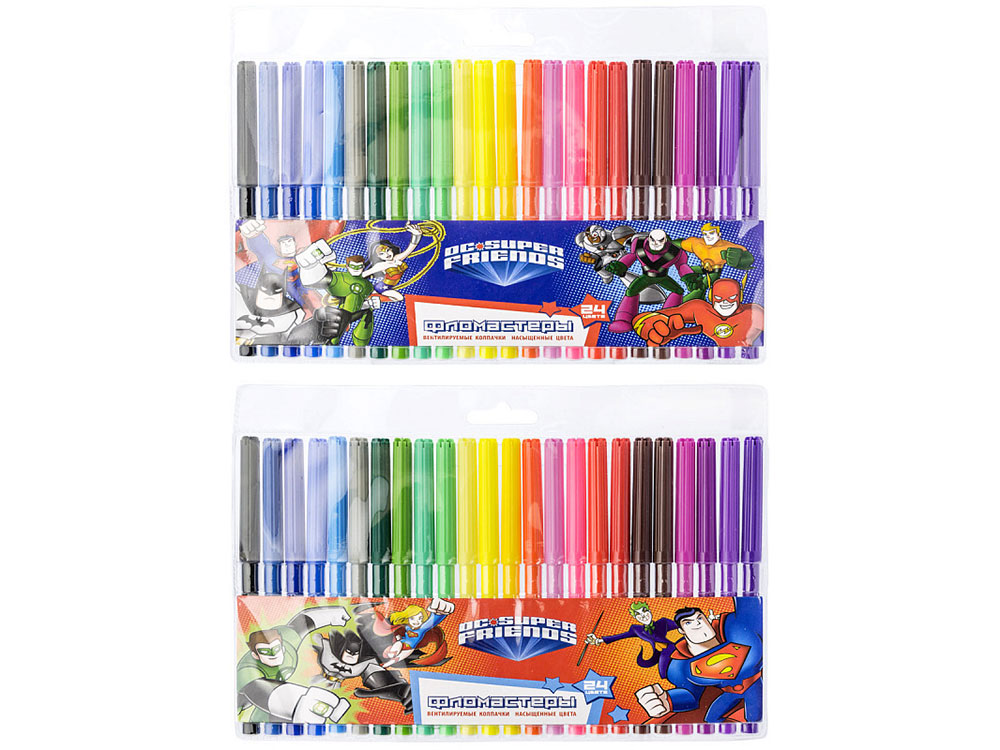 

Набор фломастеров Action! DC COMICS, 24 цвета, PVC c е/подвесом DC-AWP129-24