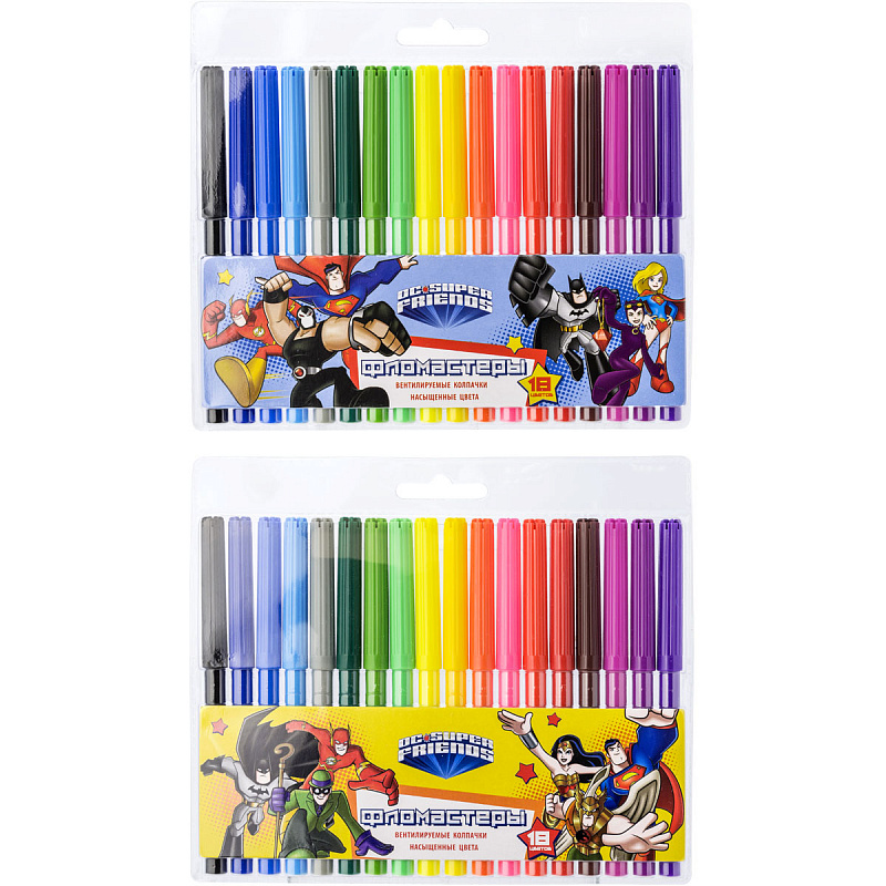 

Набор фломастеров Action! DC COMICS, 18 цветов, PVC c е/подвесом DC-AWP129-18