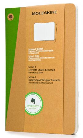 

Блокнот Moleskine EVERNOTE SKQP422EVER XLarge 190х250мм обложка картон 120стр. клетка бежевый 2шт