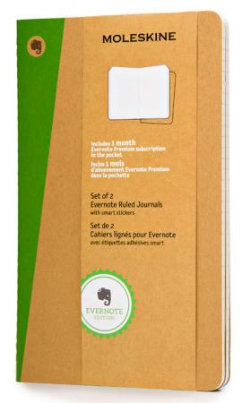

Блокнот Moleskine EVERNOTE SKQP421EVER XLarge 190х250мм обложка картон 120стр. линейка бежевый 2шт