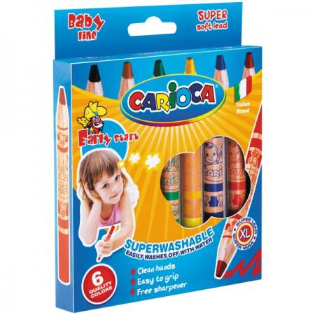 

Восковые карандаши CARIOCA BABY JUMBO 6 штук 6 цветов от 3 лет