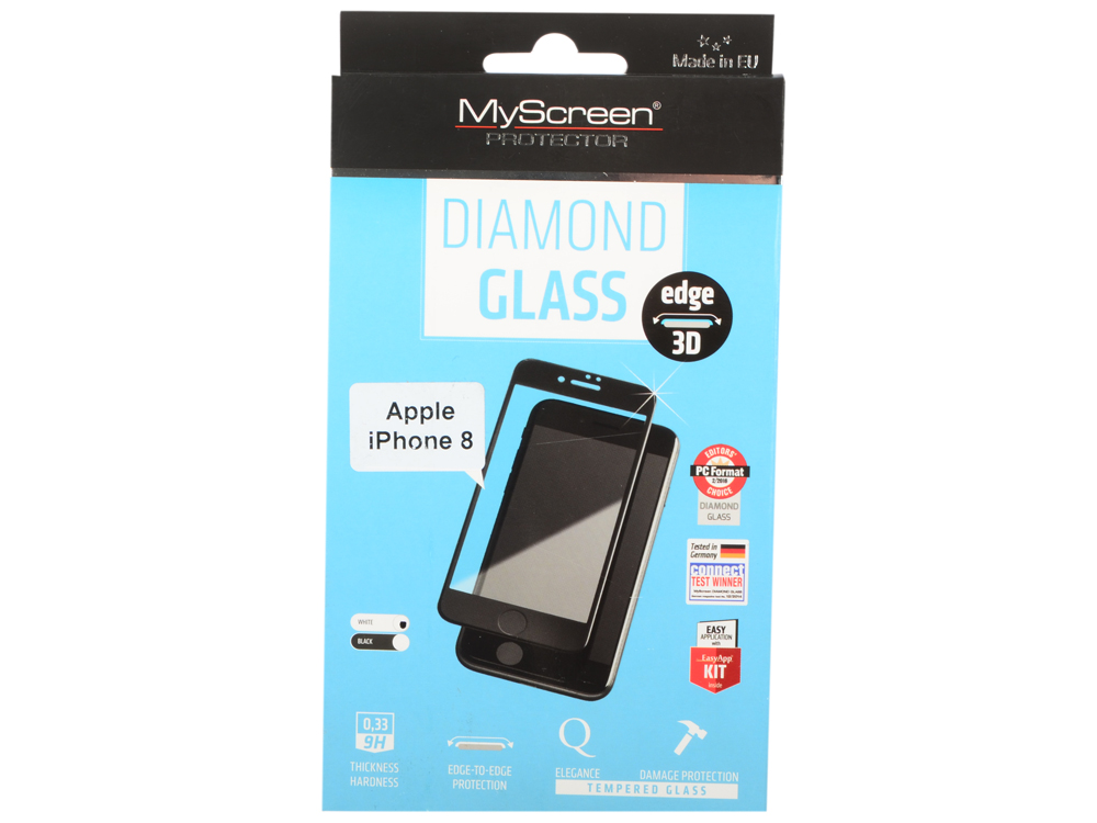 

Пленка защитная lamel 3D закаленное защитное стекло MyScreen 3D DIAMOND Glass EA Kit White iPhone 8