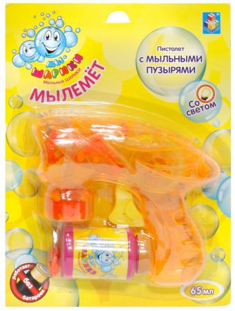 

Мыльные пузыри 1Toy Мы-шарики Пистолет механический прозрачный со светом 65 мл разноцветный Т58738