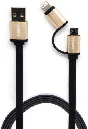 

Кабель AUZER AC-D1BK 2 в 1 Lightning microUSB черный