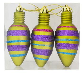 

Елочные украшения Winter Wings "Подвеки с блест.крошкой" 10 см 3 шт пластик