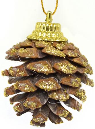 

Елочные украшения Winter Wings "Шишки" 3 см 12 шт золотой пластик